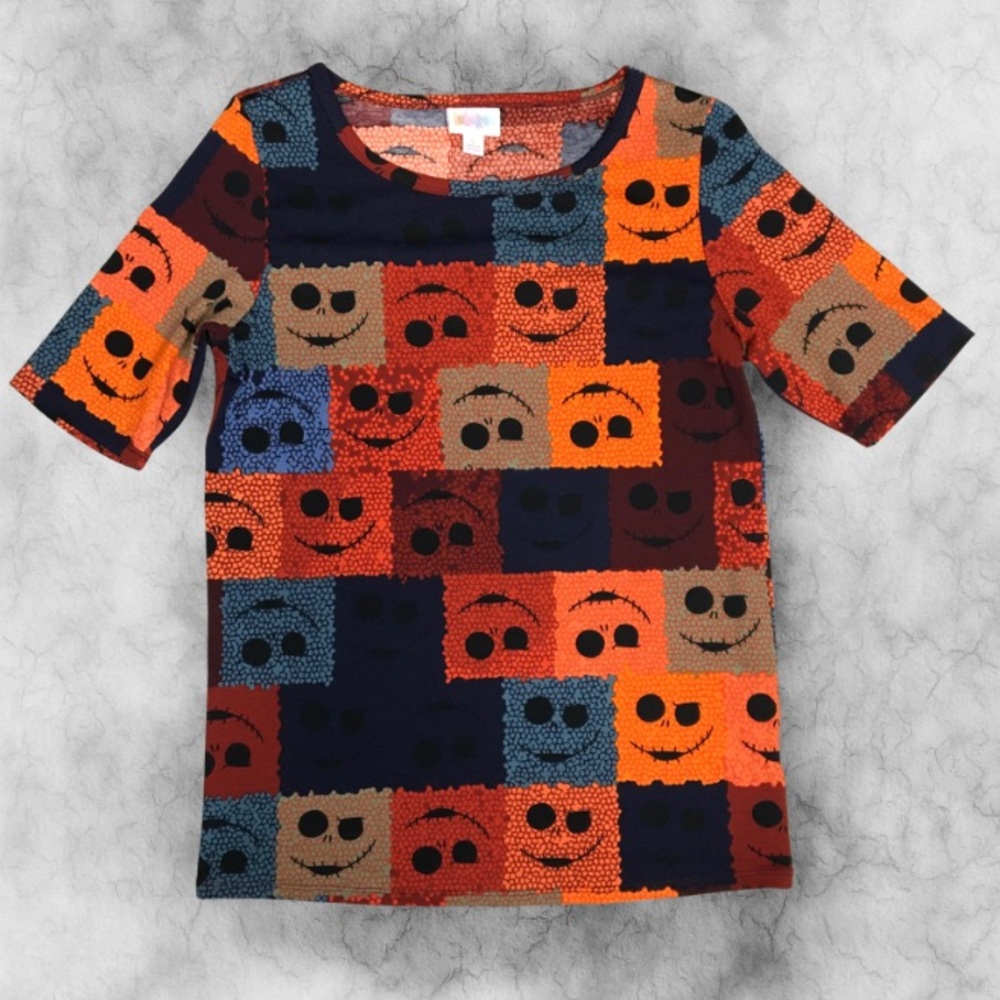 LuLaRoe Multicolor Smiley Face Short Sleeve Tee